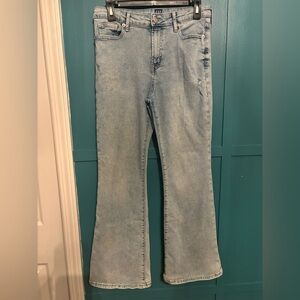 GAP Girls Size 14 Plus Light Blue Flare Jeans With Adjustable Waist